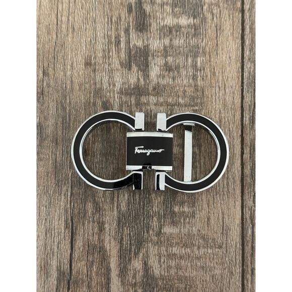 Salvatore Ferragamo Men´s Black Silver Belt Buckle Only